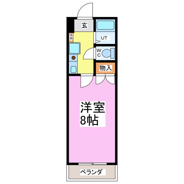 シャトレU(1K/3階)の間取り写真