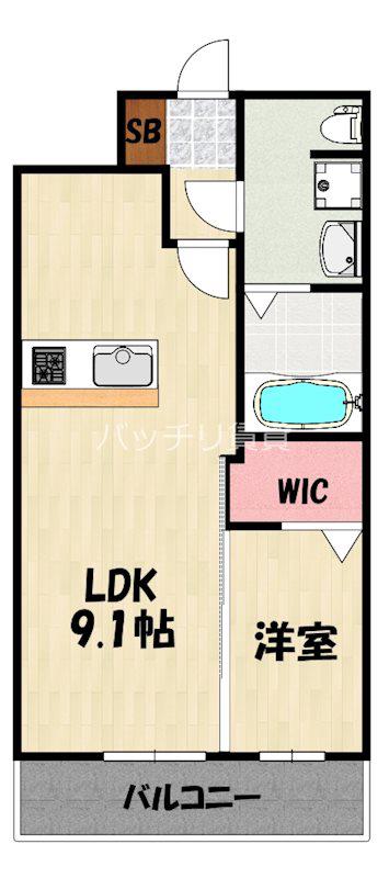 グランフォーレ博多駅東プレミア(1LDK/10階)の間取り写真