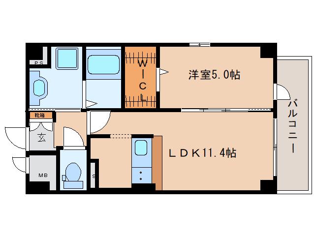 グロリア(1LDK/5階)の間取り写真