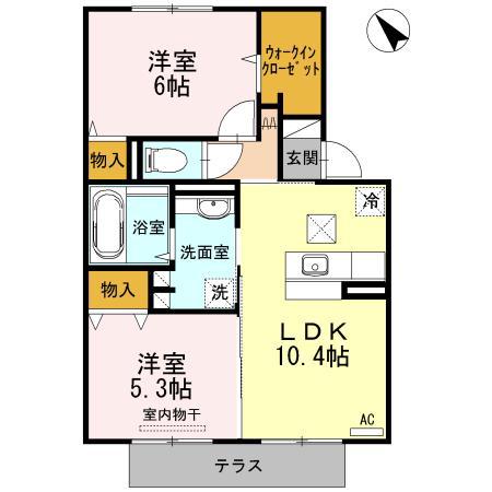 Tビレッジ(2LDK/2階)の間取り写真