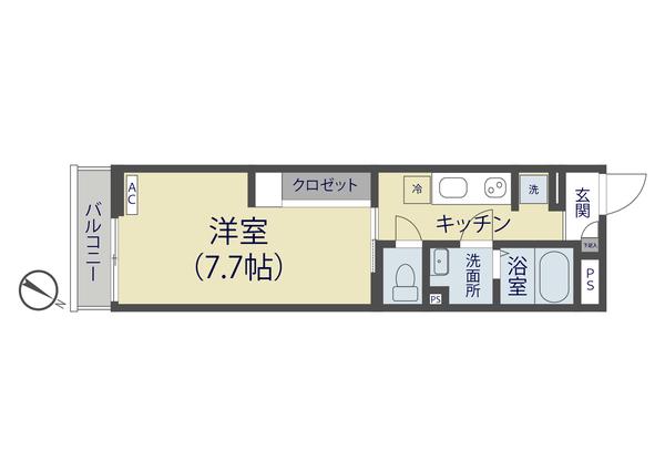 リブリ・FERIO IV(1K/2階)の間取り写真