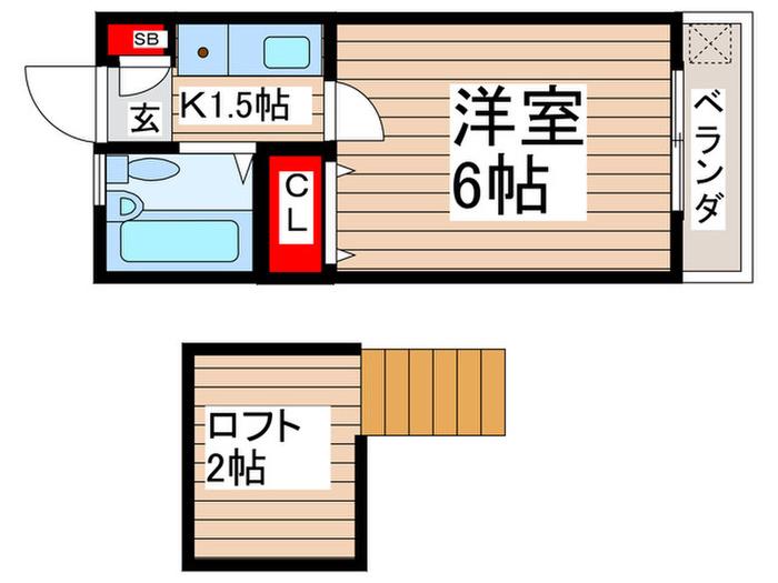 アネックス幕張本郷(1K/1階)の間取り写真