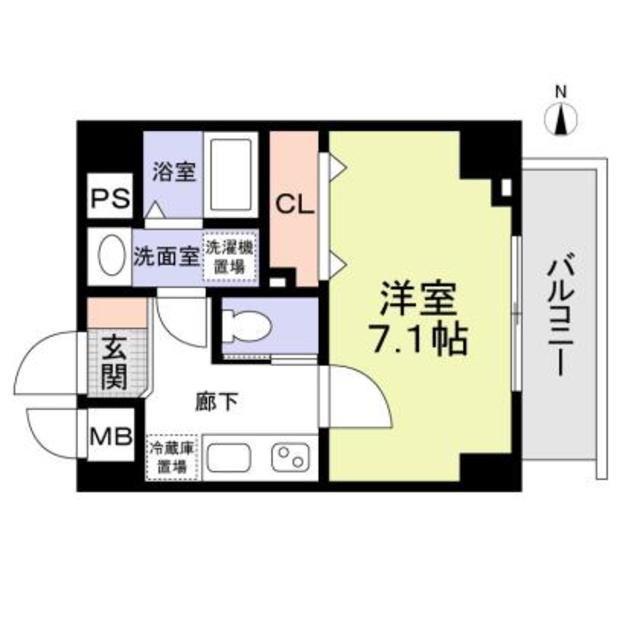 テオリア府中(1K/1階)の間取り写真