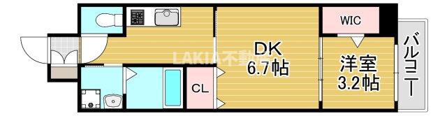 メイクス大阪鶴見(1DK/10階)の間取り写真