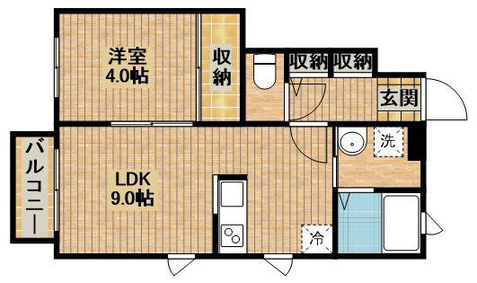 ＪＲ南武線 武蔵新城駅 徒歩6分 2階建 築12年(1LDK/1階)の間取り写真