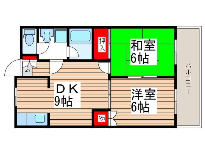 第1ハセガワマンション(2DK/4階)の間取り写真