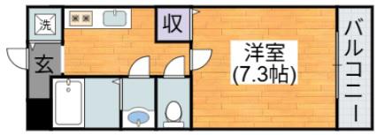 ヴァンティッセロ京町(1K/1階)の間取り写真