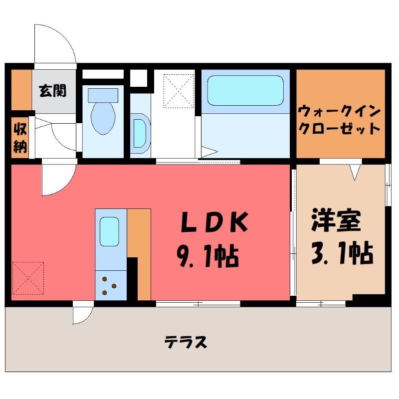 D-ROOM南町3丁目(1LDK/1階)の間取り写真