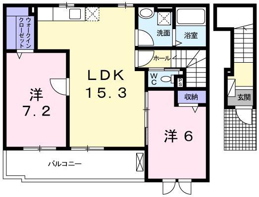 ブランシュ(2LDK/2階)の間取り写真
