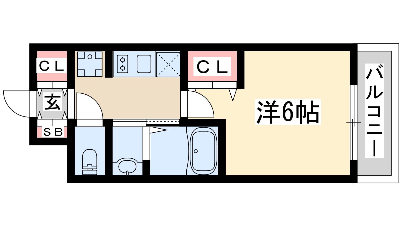 エステムコート新大阪15フロウ(1K/8階)の間取り写真