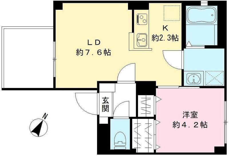 ユアメゾン中野区沼袋(1LDK/3階)の間取り写真