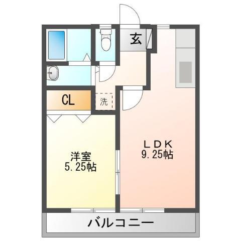 グリーンパレス宇佐参番館 A(1LDK/1階)の間取り写真