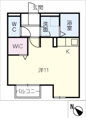 ブルースカイT(ワンルーム/2階)の間取り写真