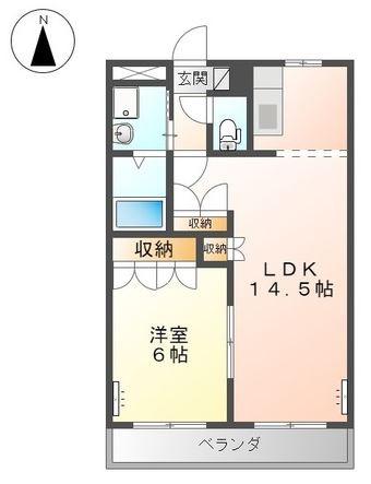 パークハイム(1LDK/1階)の間取り写真