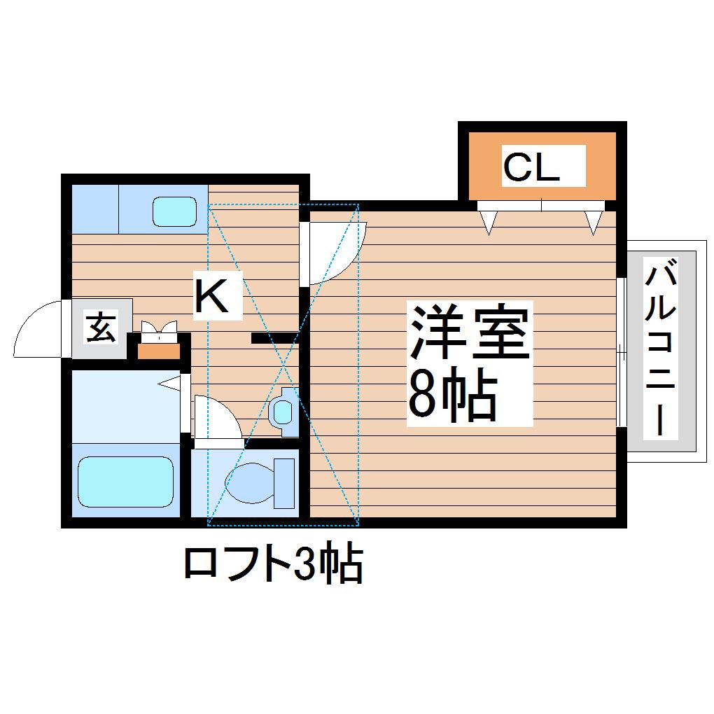 コージィーコート大和町(1K/1階)の間取り写真