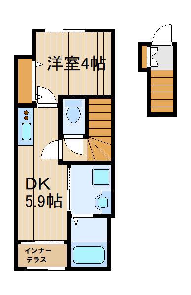 ドレッセエス(1DK/2階)の間取り写真
