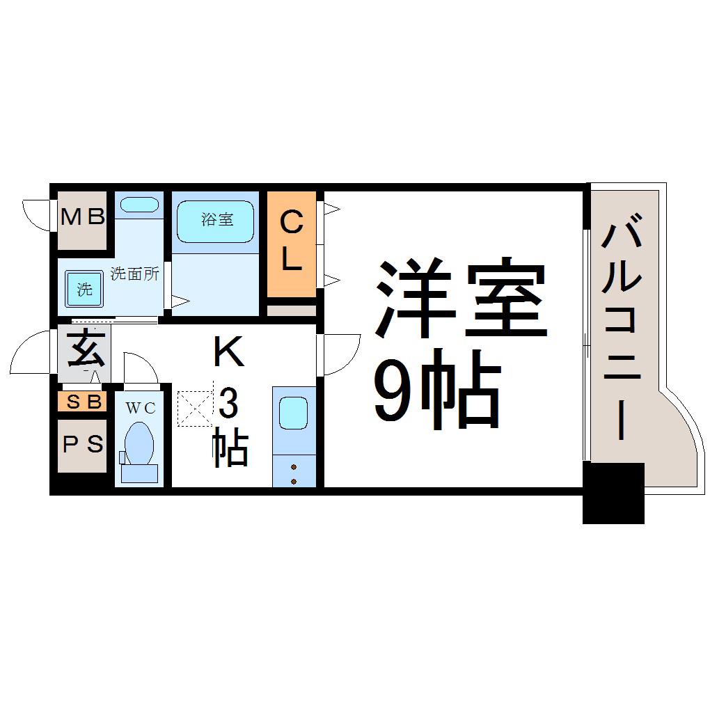 SUNNY COURT MEIWAサニーコートメイワ(1K/3階)の間取り写真