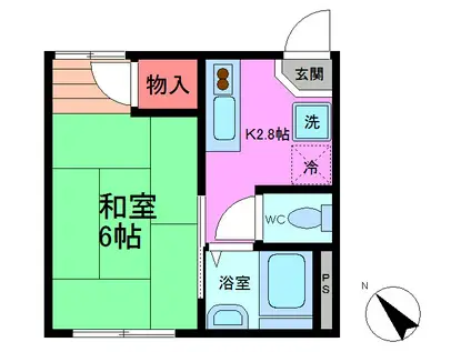 ガーデンハイツ(1K/1階)の間取り写真