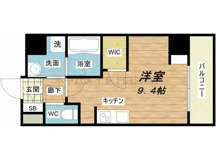 エスパシオ・コモド大阪新町(ワンルーム/2階)の間取り写真