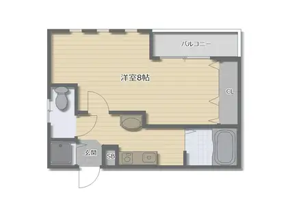 クラール遠里小野(1K/4階)の間取り写真