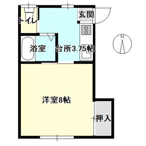 FUJI仙北(1K/2階)の間取り写真