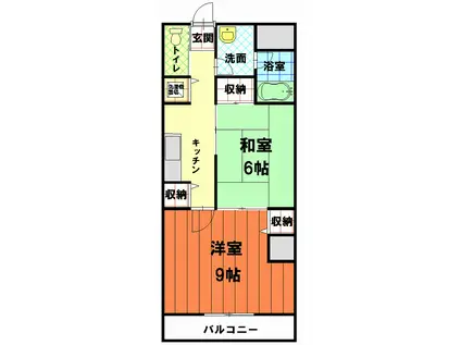 アパートメント松田(2K/3階)の間取り写真