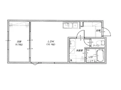 コンフォールモロエ B(1LDK/2階)の間取り写真