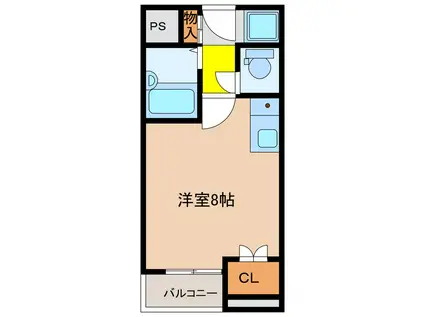 コーポみやざき(ワンルーム/1階)の間取り写真