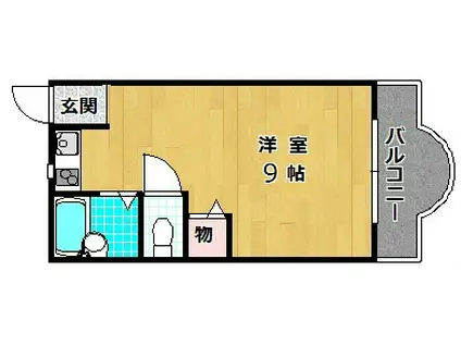 シャンテー三矢II(ワンルーム/1階)の間取り写真