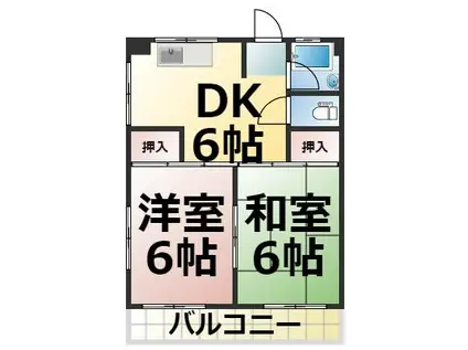 ラ・メゾン・レアール(2DK/3階)の間取り写真