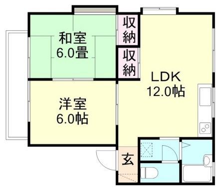 コーポ岸本B棟(2LDK/2階)の間取り写真