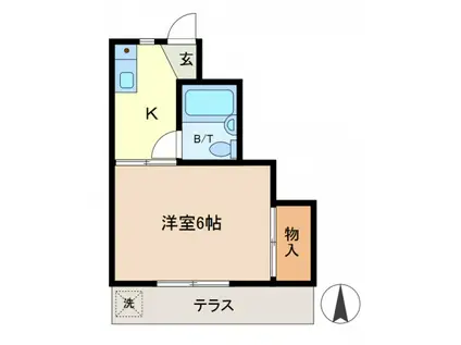 パインハウス松本(1K/1階)の間取り写真