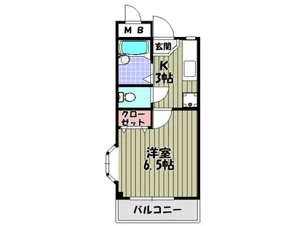須賀OKIハウス(1K/1階)の間取り写真