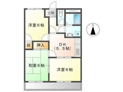 アスタルティアK1(3K/1階)の間取り写真