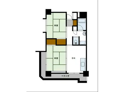 ダイコー水前寺駅通3(2DK/5階)の間取り写真