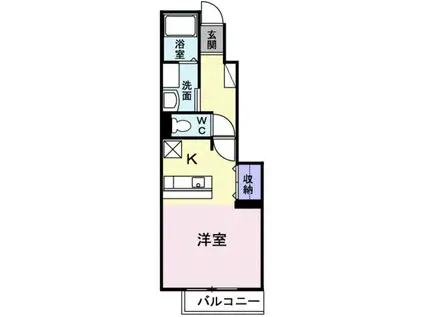 メゾンアルモニー(ワンルーム/1階)の間取り写真