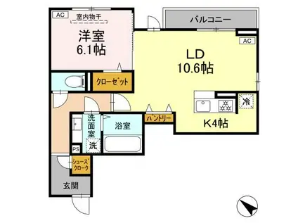 D-ROOM泉崎II(1LDK/3階)の間取り写真