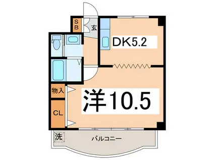 サンヴェール長沢(1DK/3階)の間取り写真