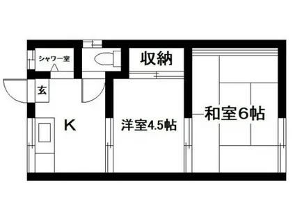 サンビレッヂ東辻井(2K/1階)の間取り写真