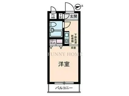 菱和パレス世田谷代田(ワンルーム/1階)の間取り写真