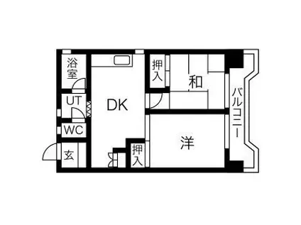 サンシャイン大須(2DK/6階)の間取り写真