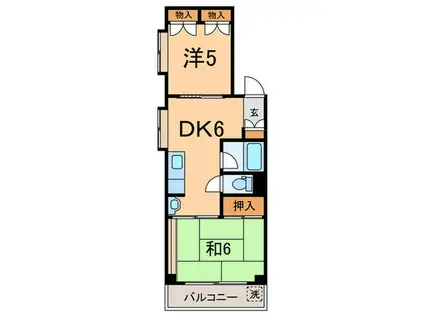 富士ビル(2DK/2階)の間取り写真