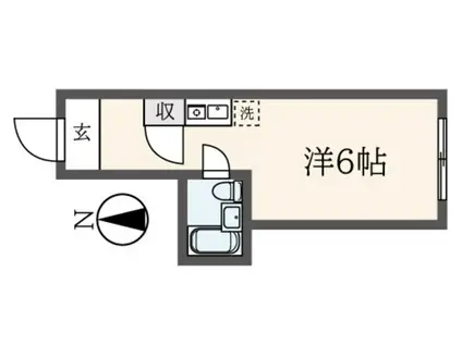 久我山フラット(ワンルーム/2階)の間取り写真