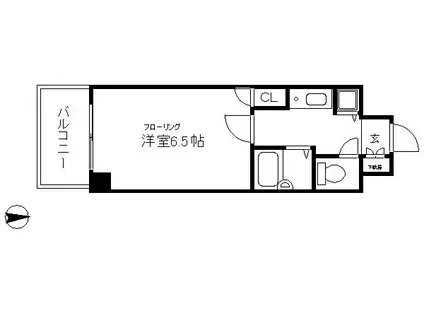 リーガル京都御所西(1K/3階)の間取り写真