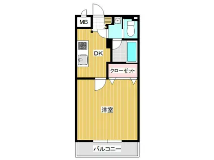 クランメール・赤塚(1K/2階)の間取り写真