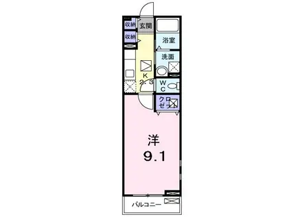 メゾン尾崎(1K/1階)の間取り写真