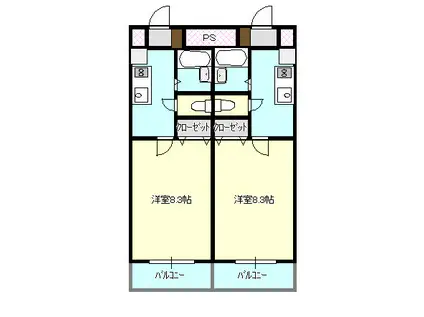 グランディコトブキ(1K/4階)の間取り写真