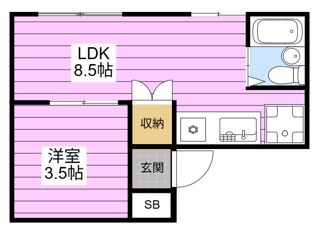A-LIFE葵東(1DK/3階)の間取り写真