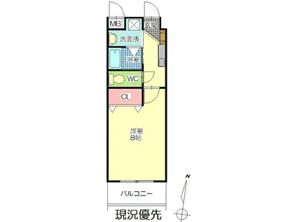 ベルフォート21(1K/4階)の間取り写真