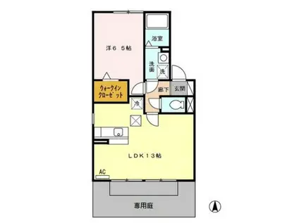 セジュールきよし(1LDK/1階)の間取り写真